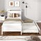 Costway Twin Size Platform Bed with Trundle Pull-out Trundle Headboard & Footboard Gray/White